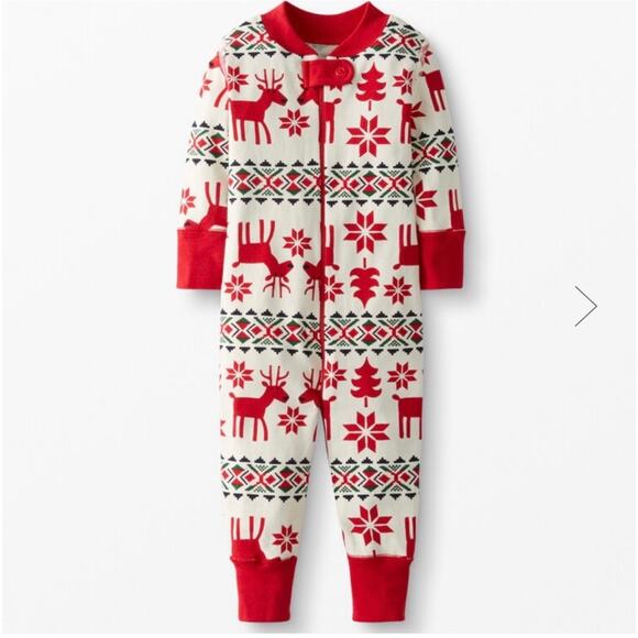 Hanna Andersson Other - Hanna Andersson Oh Deer Christmas Print Baby Sleeper 60